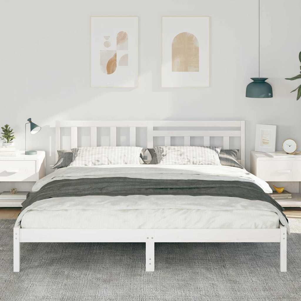Estrutura da cama com cabeceira branco 180 x 200 cm