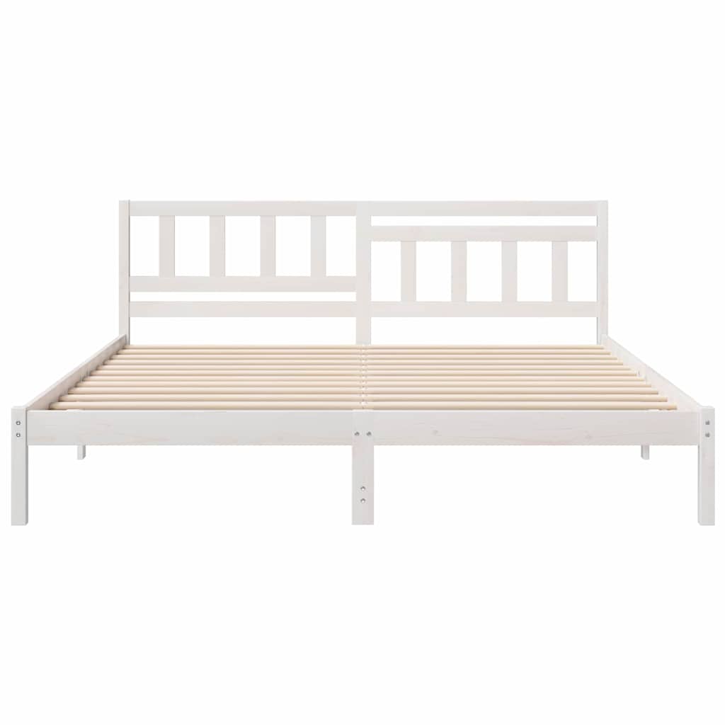 Estrutura da cama com cabeceira branco 180 x 200 cm