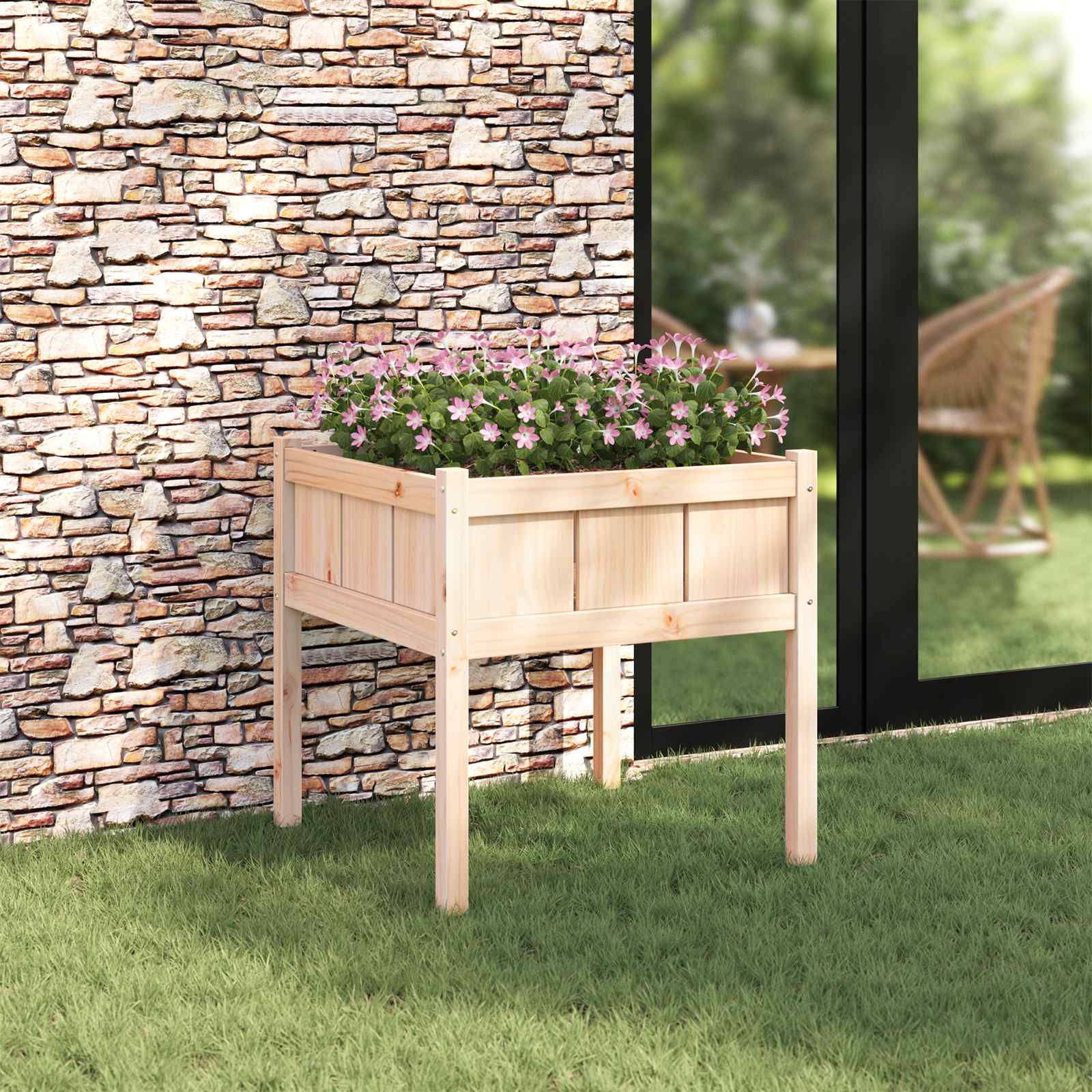 Vaso de jardim natura 70 x 70 x 70 cm