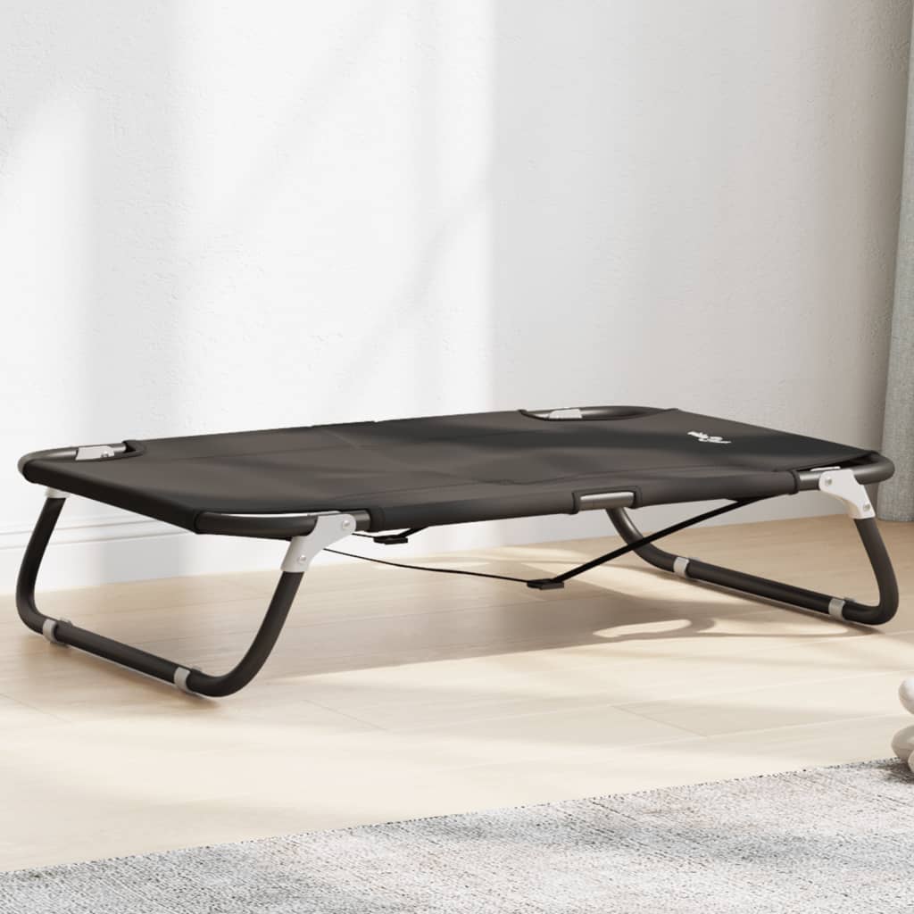 Cama para cães dobrável tecido oxford e aço antracite
