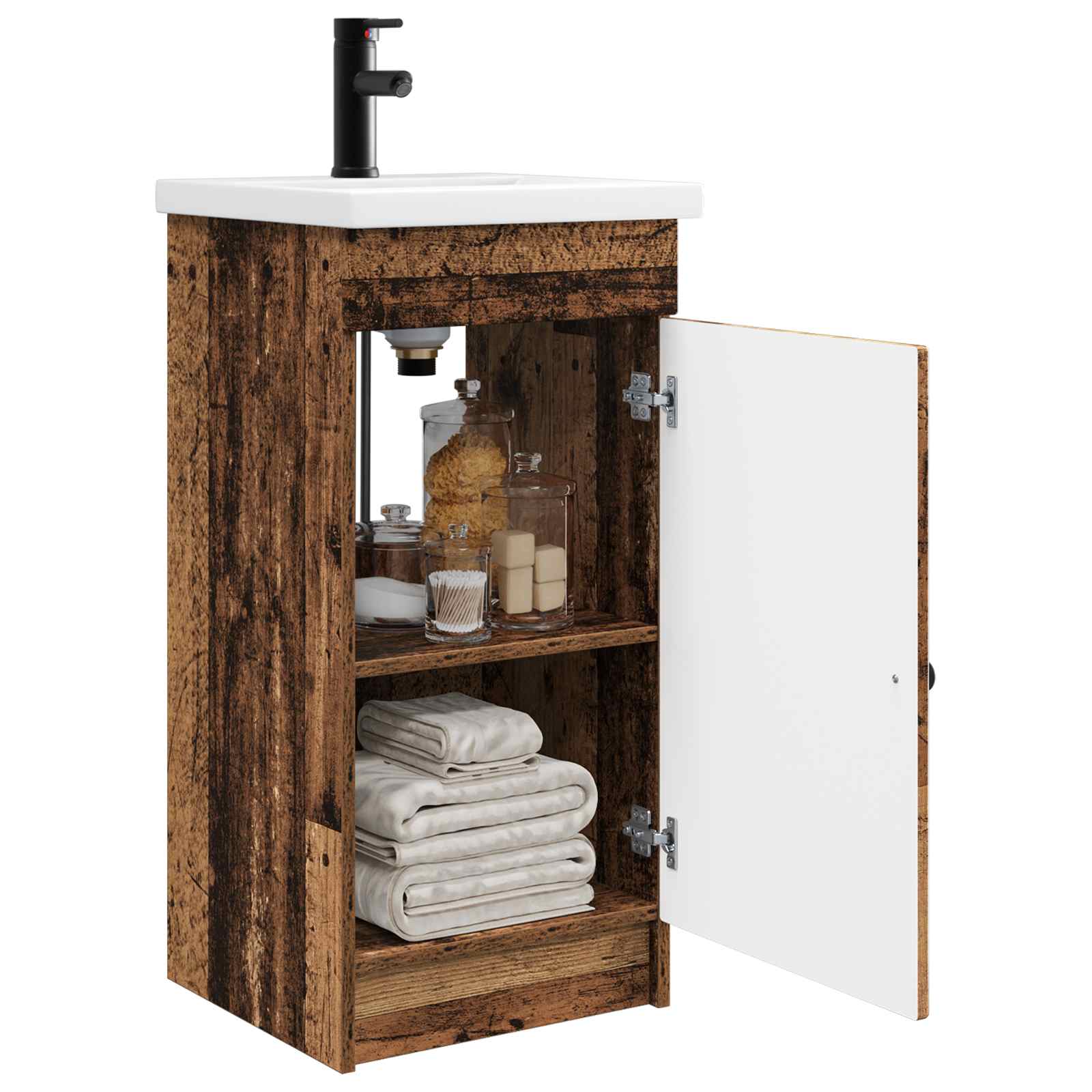 Gabinete de banheiro com pia madeira antiga 42 x 40 x 84,5 cm