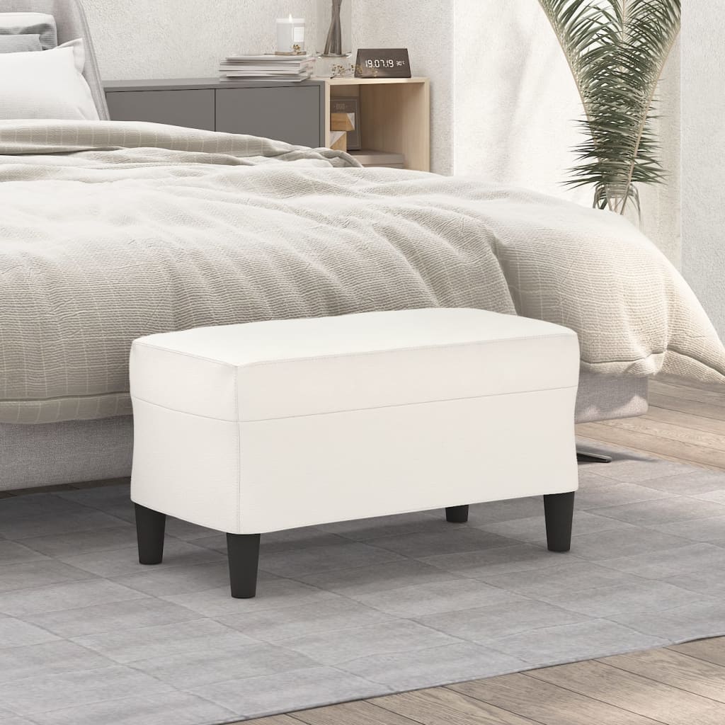 Banco 70x35x41 cm couro artificial cor creme