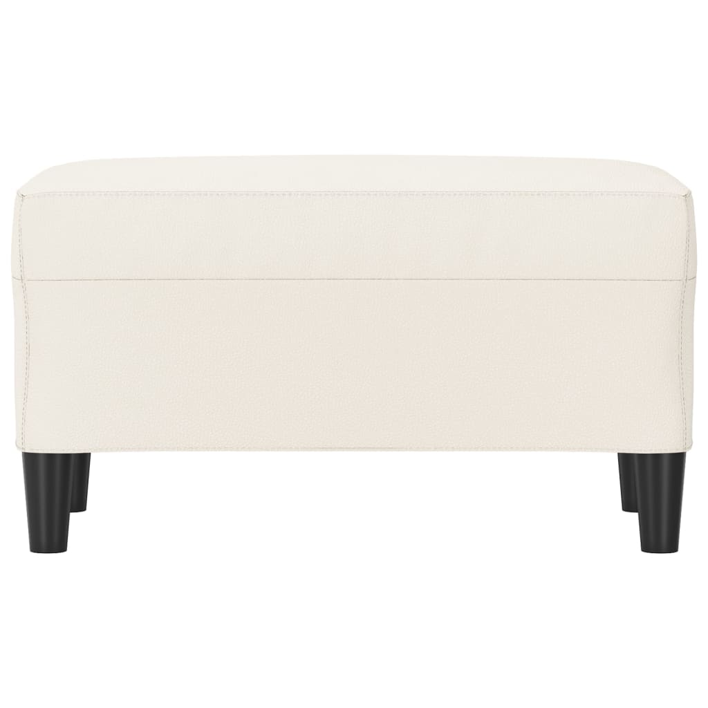 Banco 70x35x41 cm couro artificial cor creme