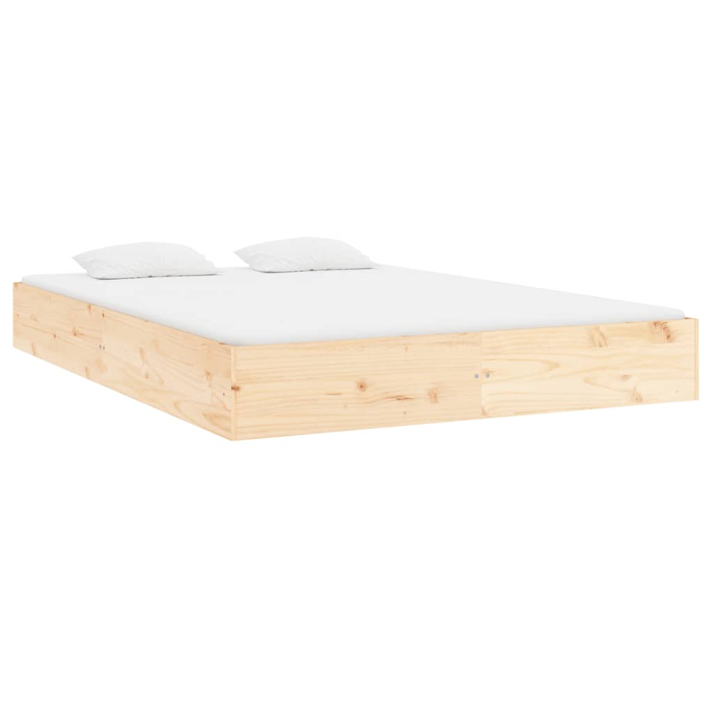 Estrutura de cama sem colchão 140x200 cm madeira maciça