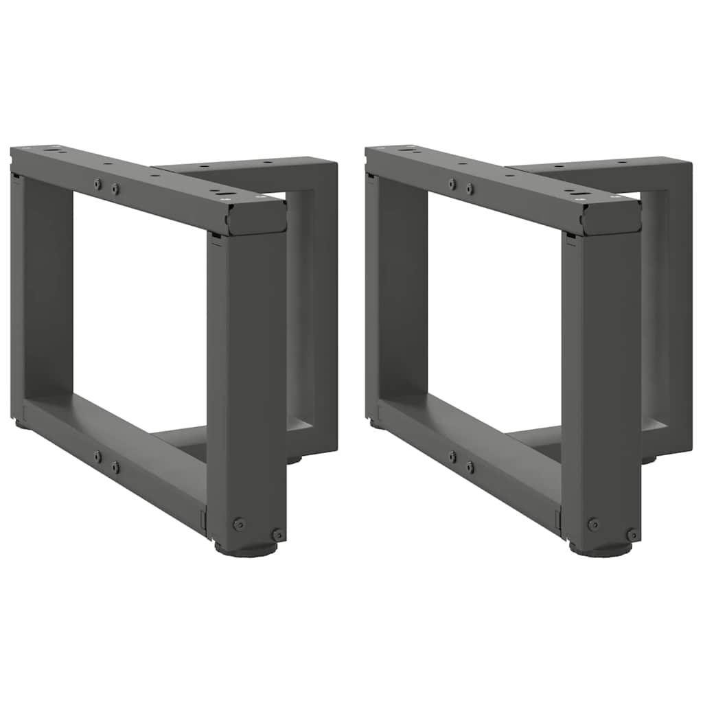 Pés para mesa de centro em forma de t, 2 peças, antracite, 50x25x(30-31) cm, aço