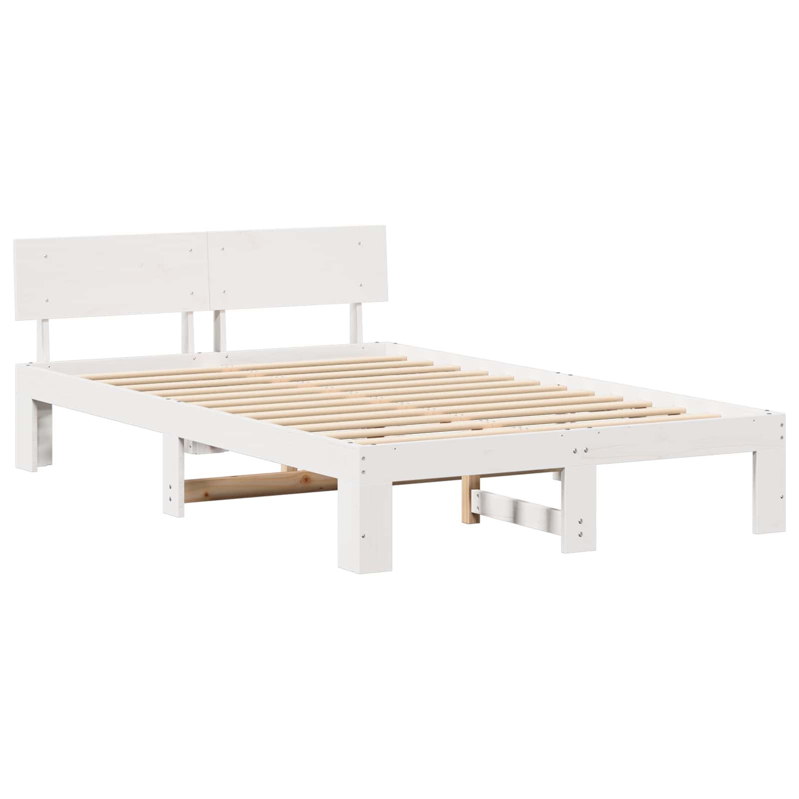 Estrutura da cama com cabeceira branco 120 x 200 cm