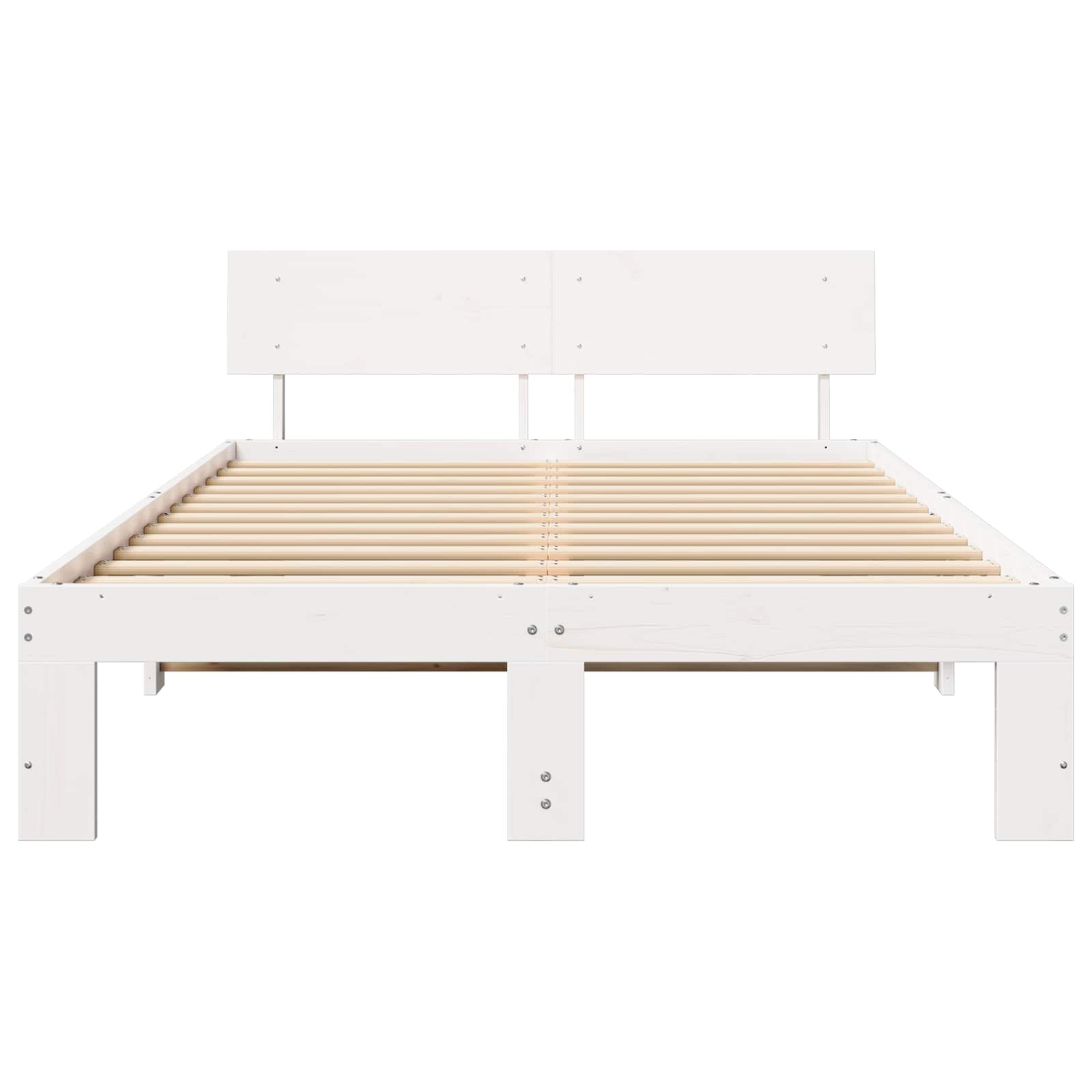 Estrutura da cama com cabeceira branco 120 x 200 cm