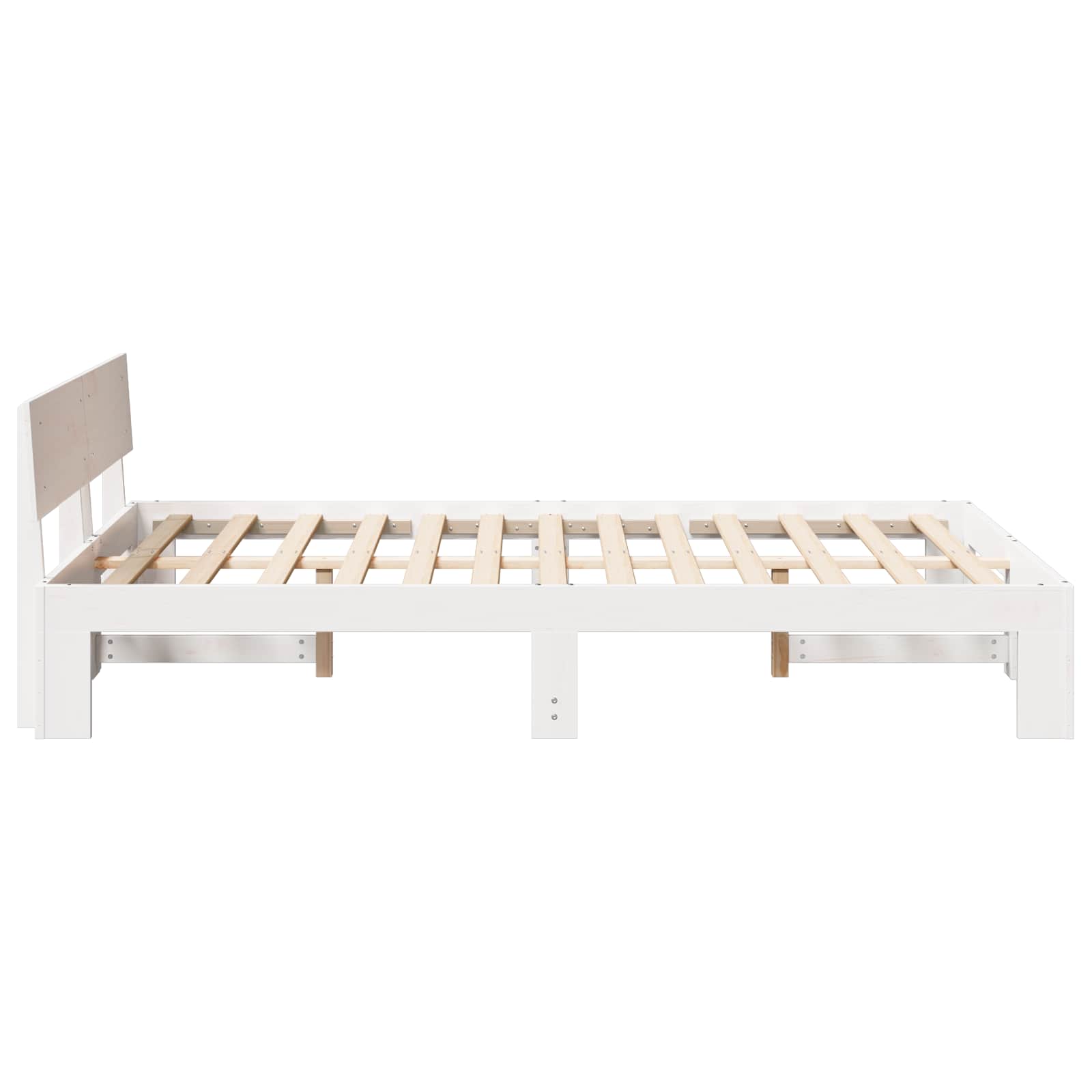 Estrutura da cama com cabeceira branco 120 x 200 cm