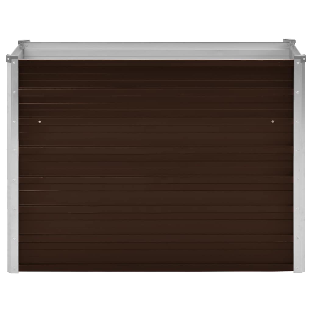 Canteiro elevado de jardim aço galvanizado 100x40x77cm castanho