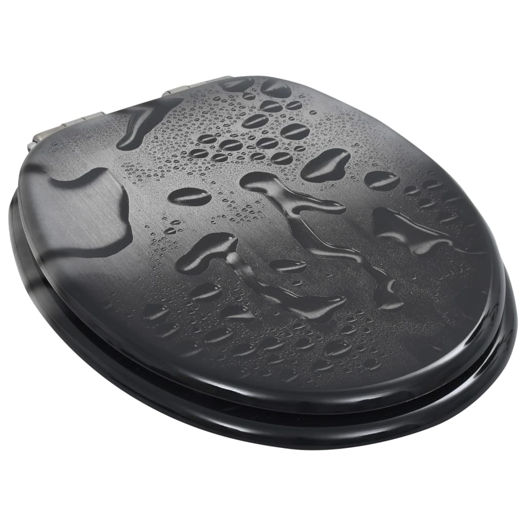Assento sanita c/ tampa de fecho suave MDF design gotas de água