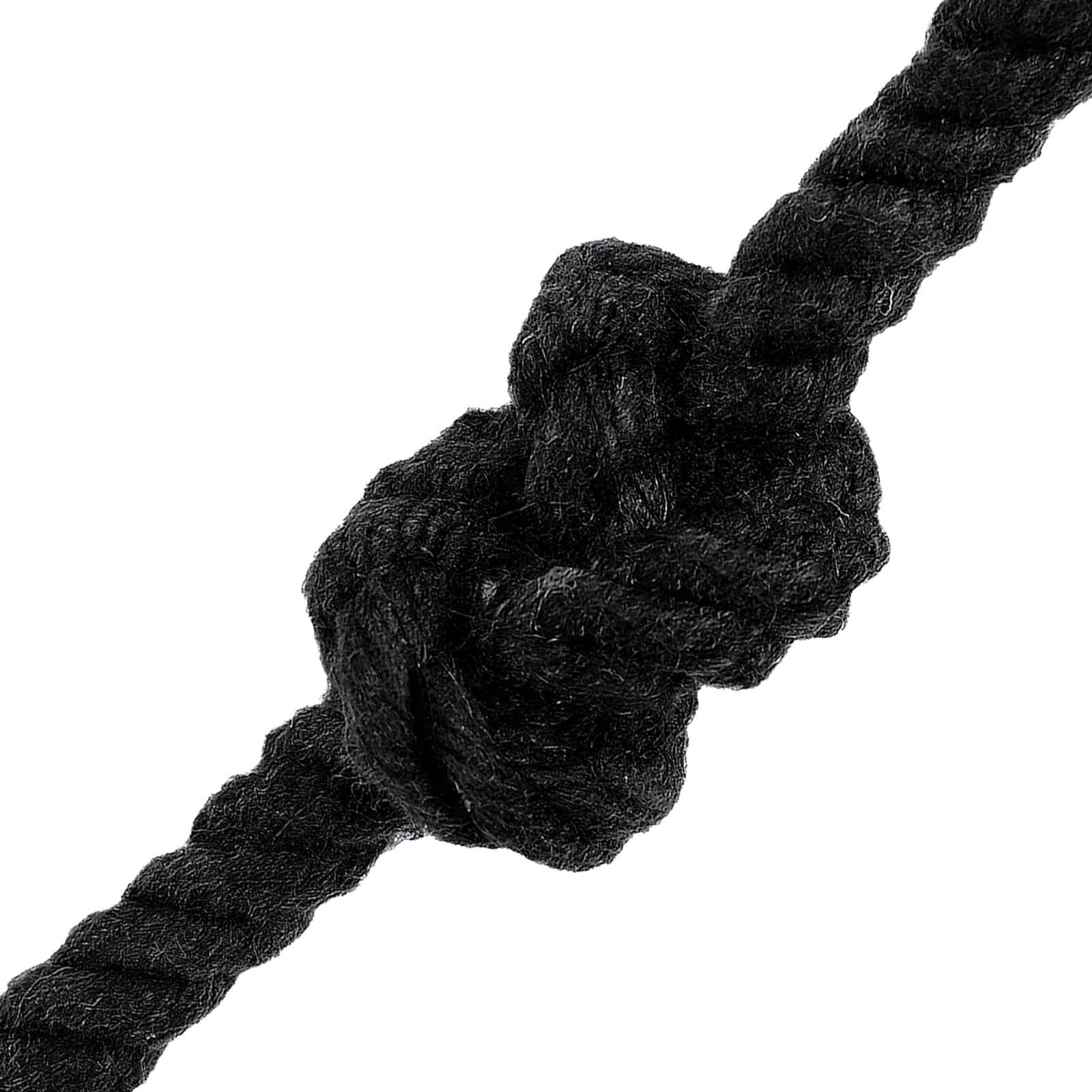 Corda de algodão 8 mm 250 m preto 100% algodão