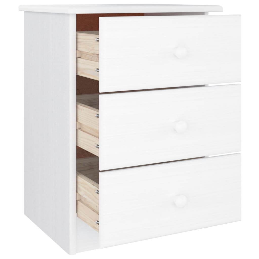 Mesa de cabeceira alta 41x35x55,5 cm pinho maciço branco