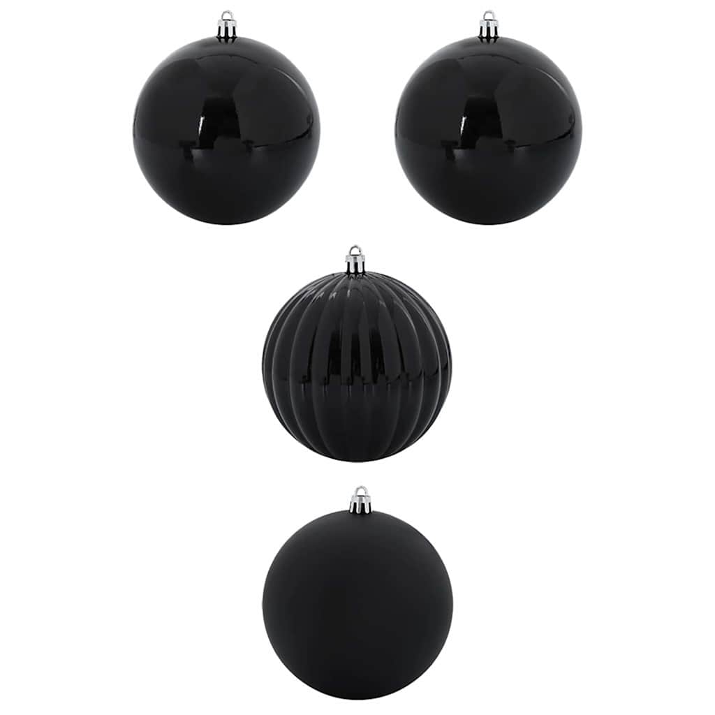 Conjunto de bolas de natal xxl 4 unid. preto ø 20 cm plástico