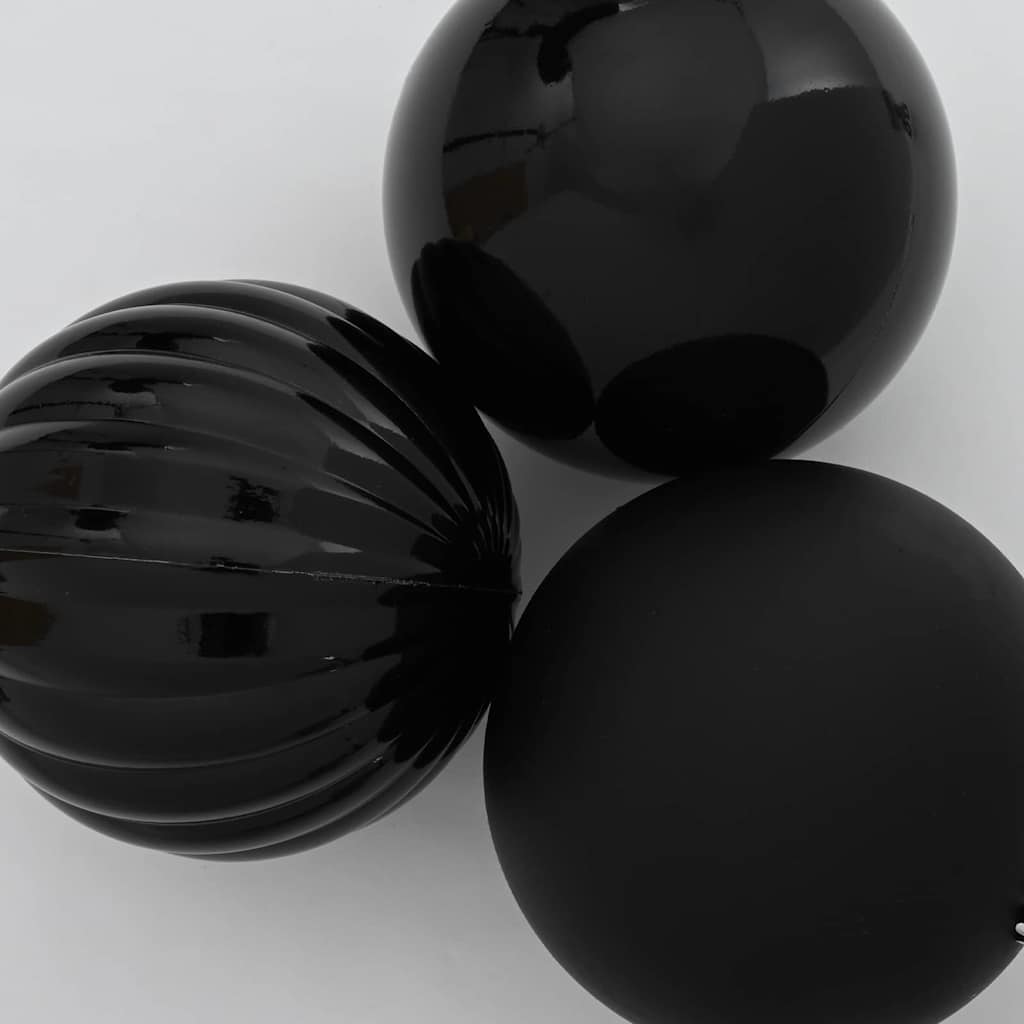 Conjunto de bolas de natal xxl 4 unid. preto ø 20 cm plástico