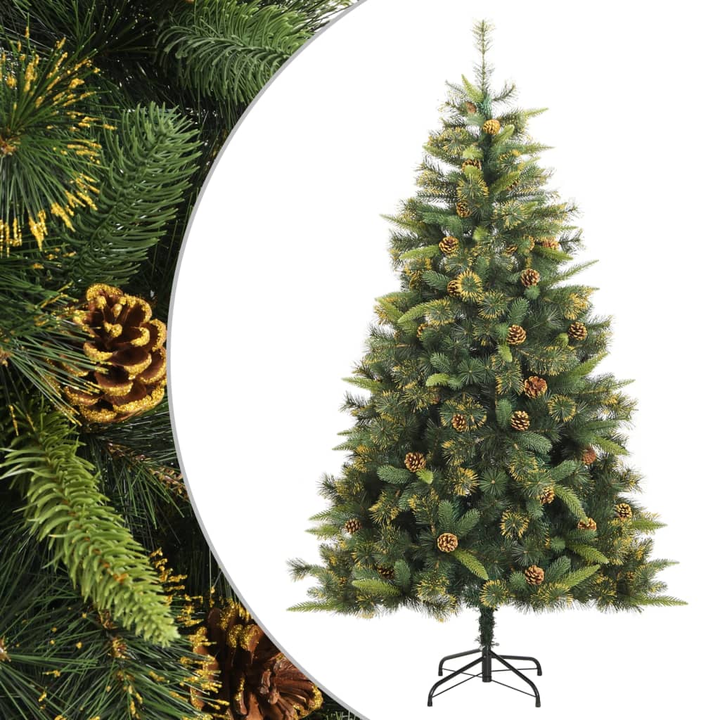 Árvore de natal artificial articulada com pinhas 180 cm