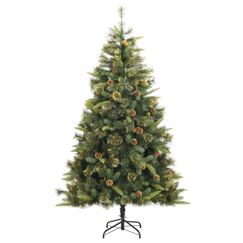 Árvore de natal artificial articulada com pinhas 180 cm