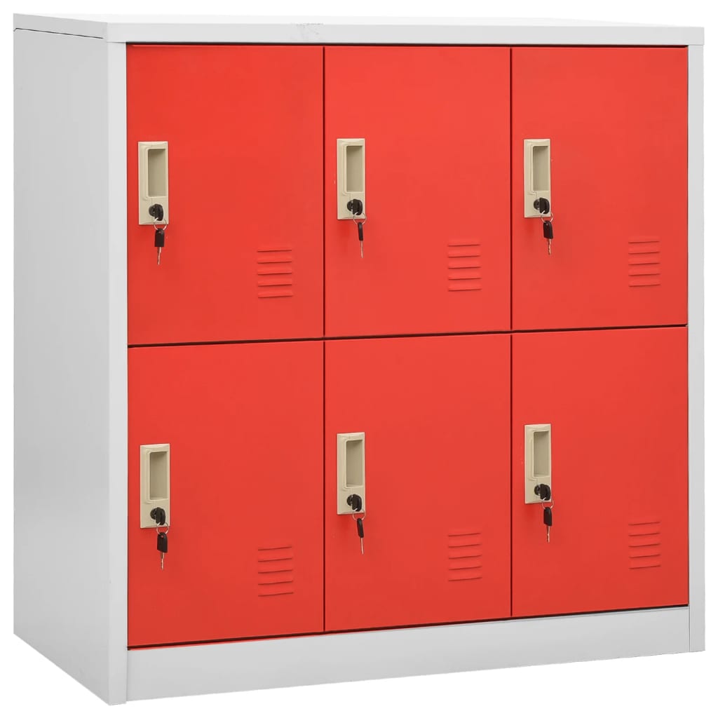 Cacifos 2 pcs 90x45x92,5 cm aço cinzento-claro e vermelho