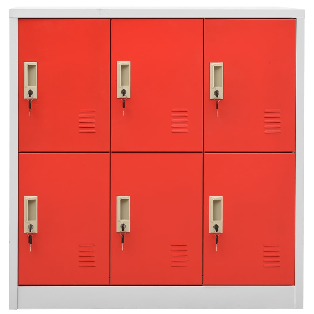 Cacifos 2 pcs 90x45x92,5 cm aço cinzento-claro e vermelho