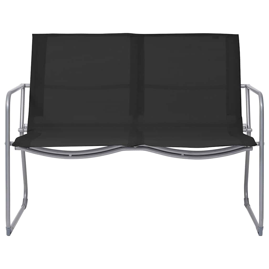 4 Pcs conjunto lounge para jardim tecido e aço preto