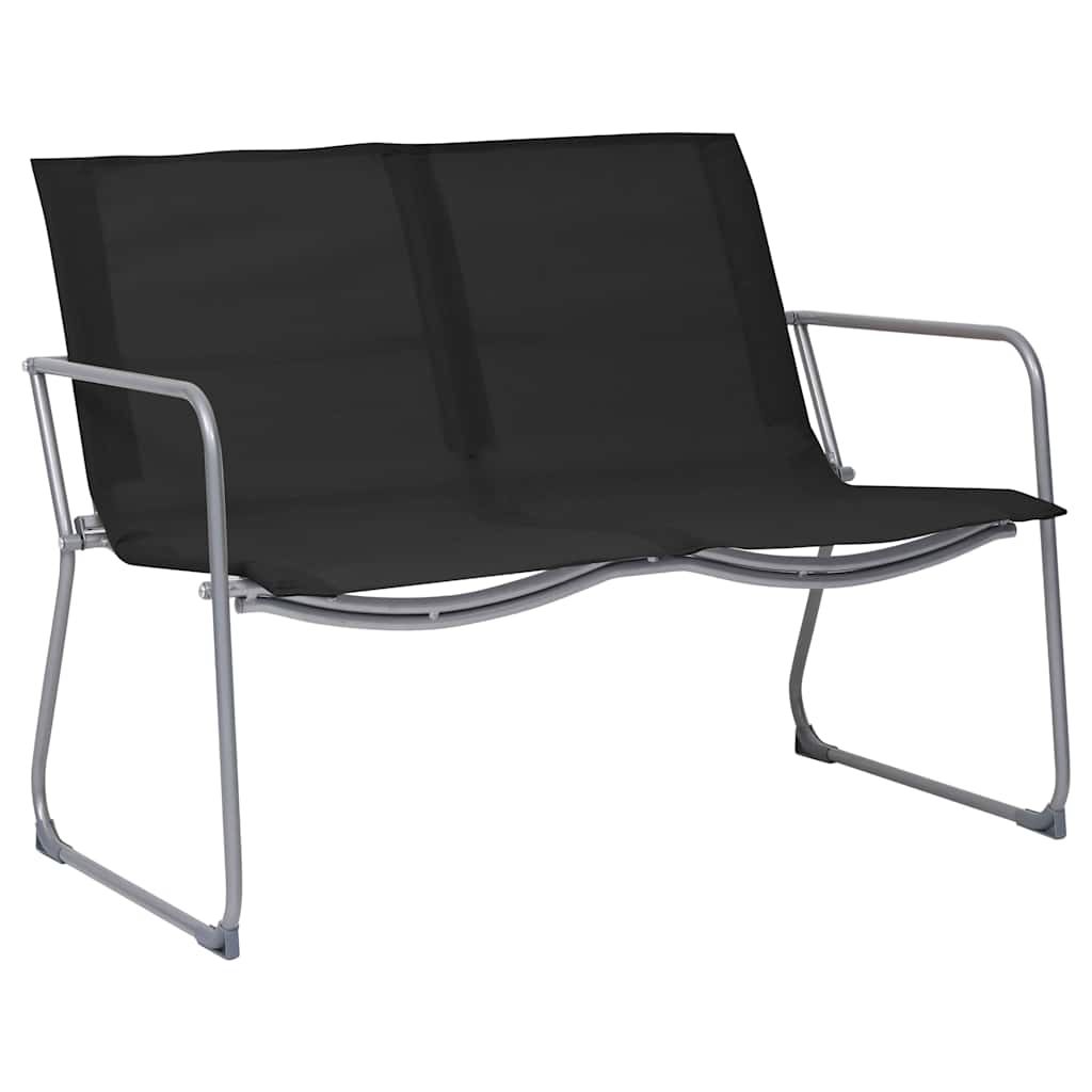 4 Pcs conjunto lounge para jardim tecido e aço preto