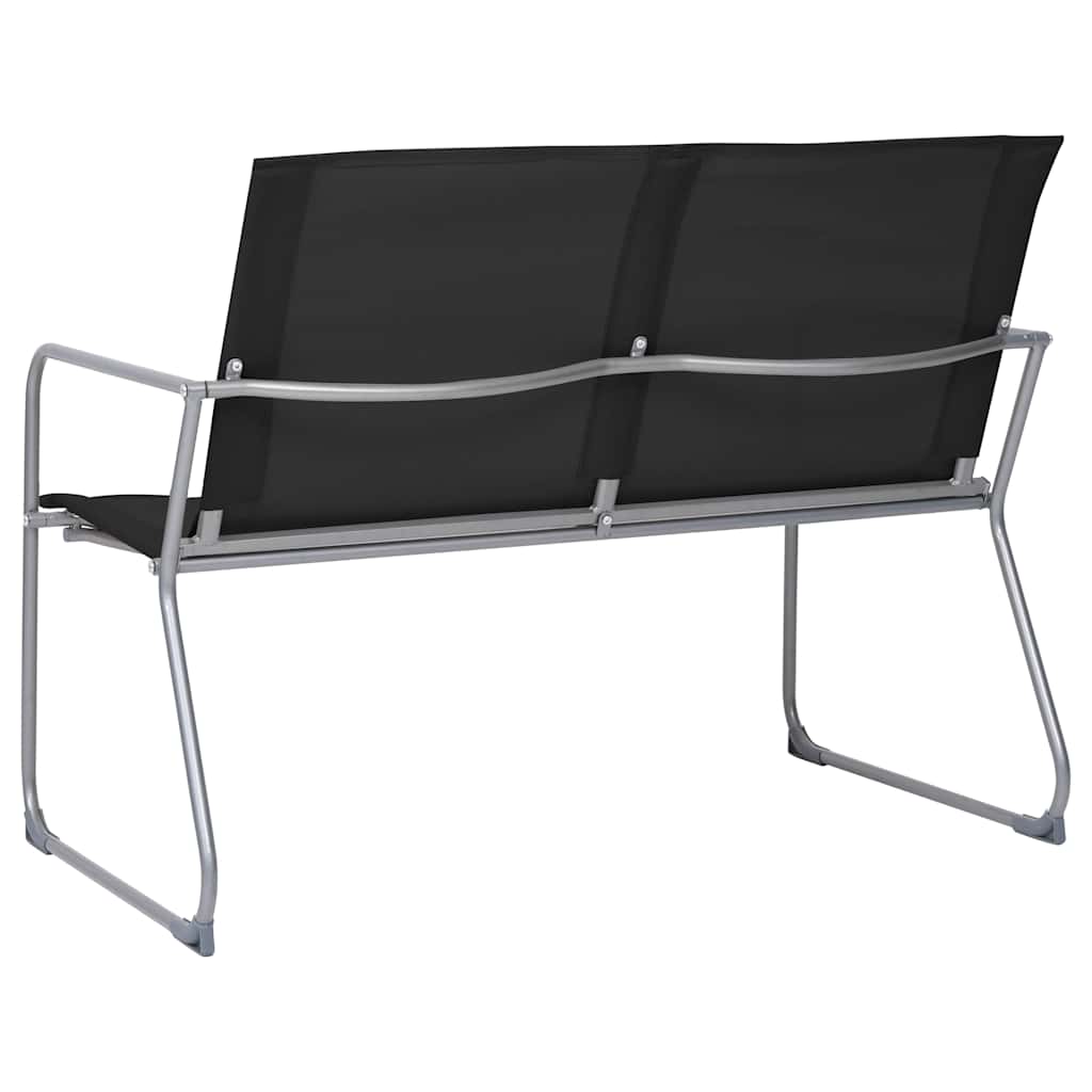 4 Pcs conjunto lounge para jardim tecido e aço preto