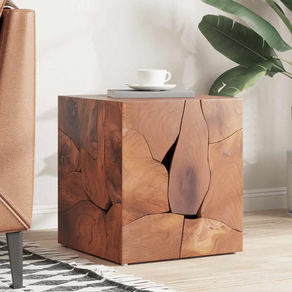 Banco em madeira de teca maciça 40x40x45 cm castanho