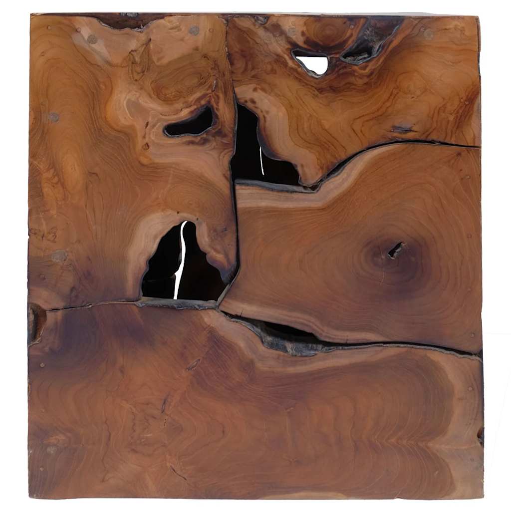 Banco em madeira de teca maciça 40x40x45 cm castanho