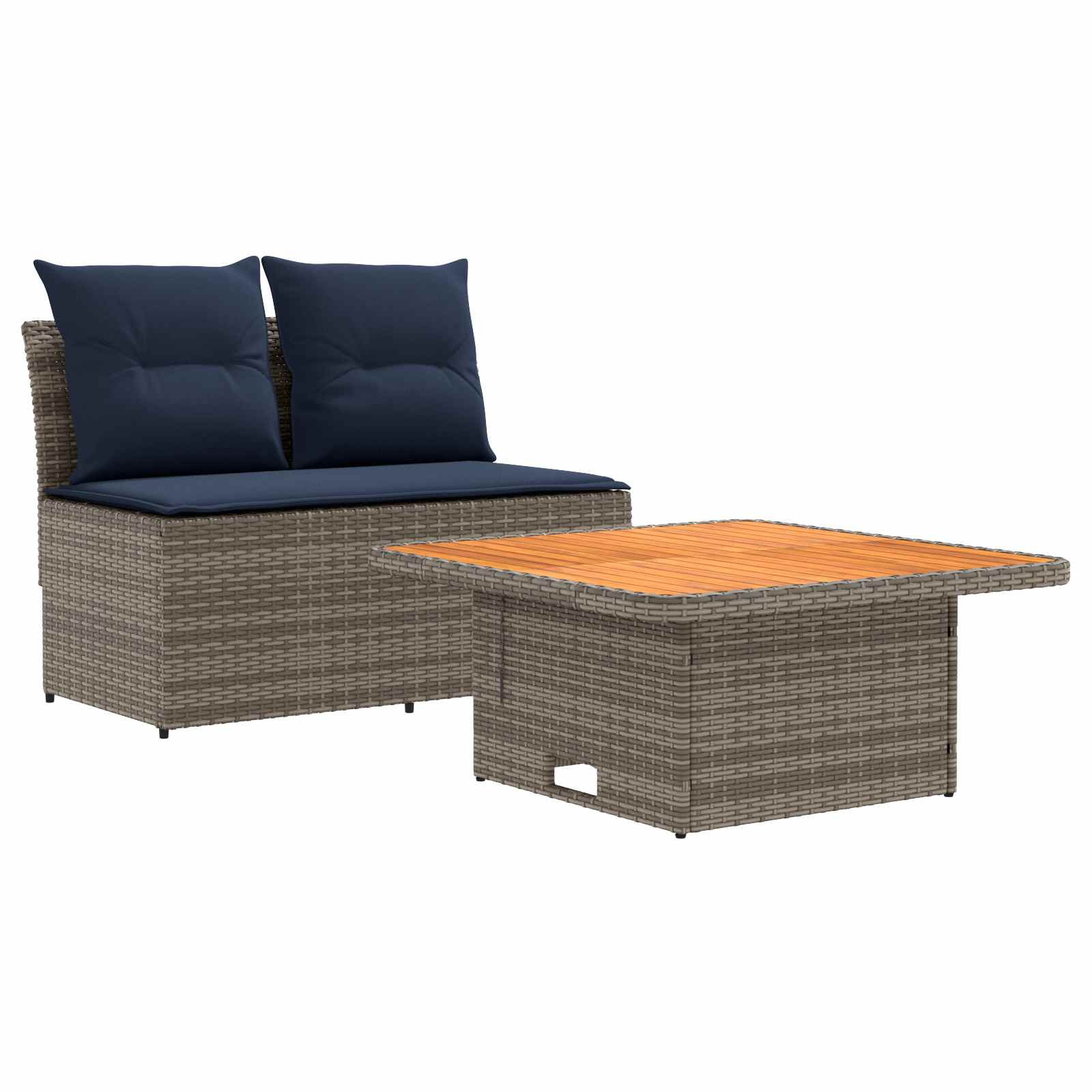 2 Peça sofá do meio para jardim com mesa elevatória vime PE