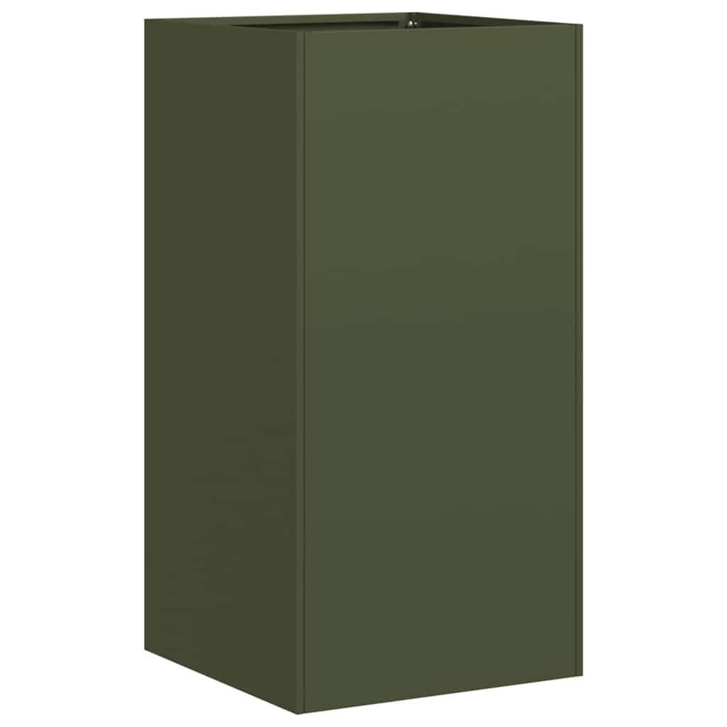Vaso floreira 40x40x80 cm aço laminado a frio verde