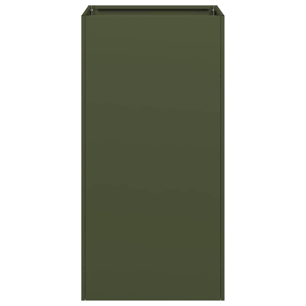 Vaso floreira 40x40x80 cm aço laminado a frio verde