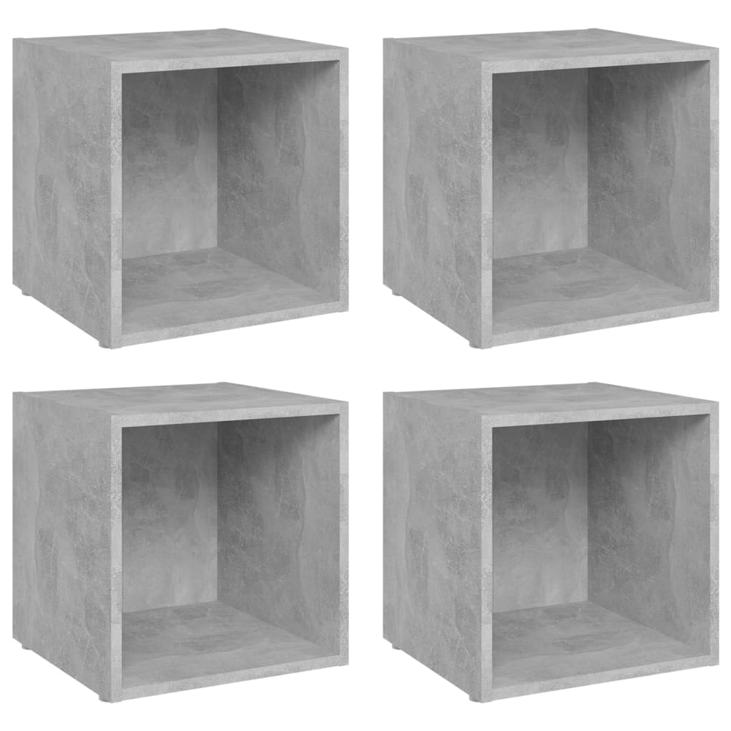 Móveis de TV 4 pcs derivados de madeira cinzento cimento
