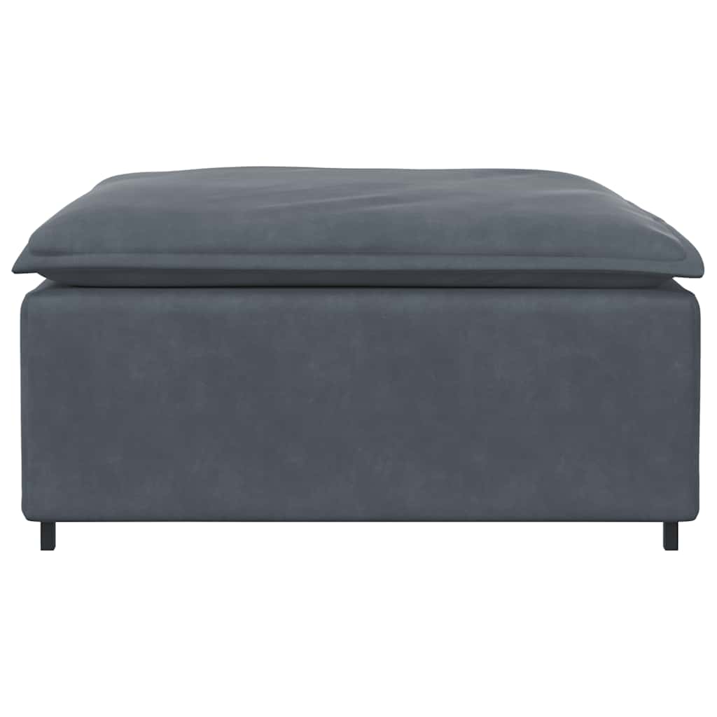 Módulo de pufe para sofá modular cinzento-escuro 100x100x48 cm