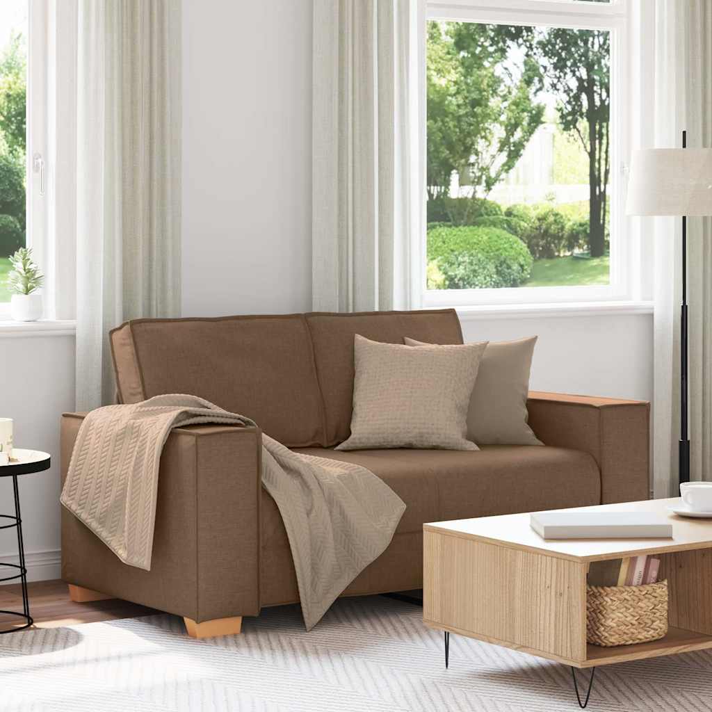 Sofá de 2 lugares marrom 160x78x84 cm tecido