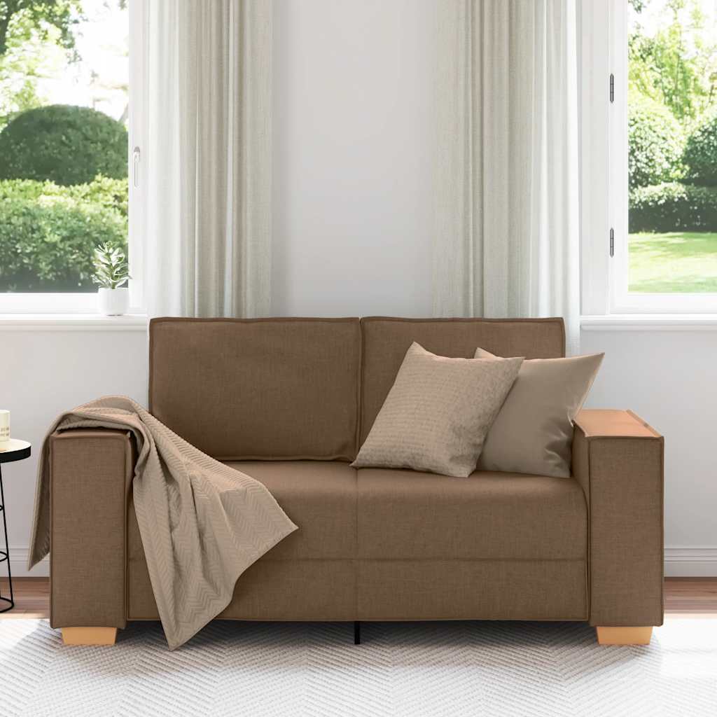 Sofá de 2 lugares marrom 160x78x84 cm tecido