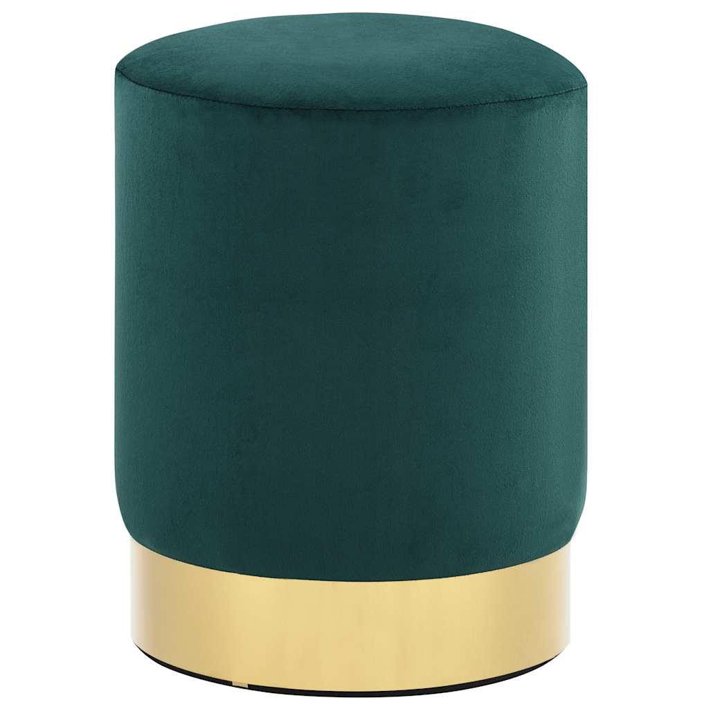 Banco 28 x 36 cm veludo verde-escuro e dourado