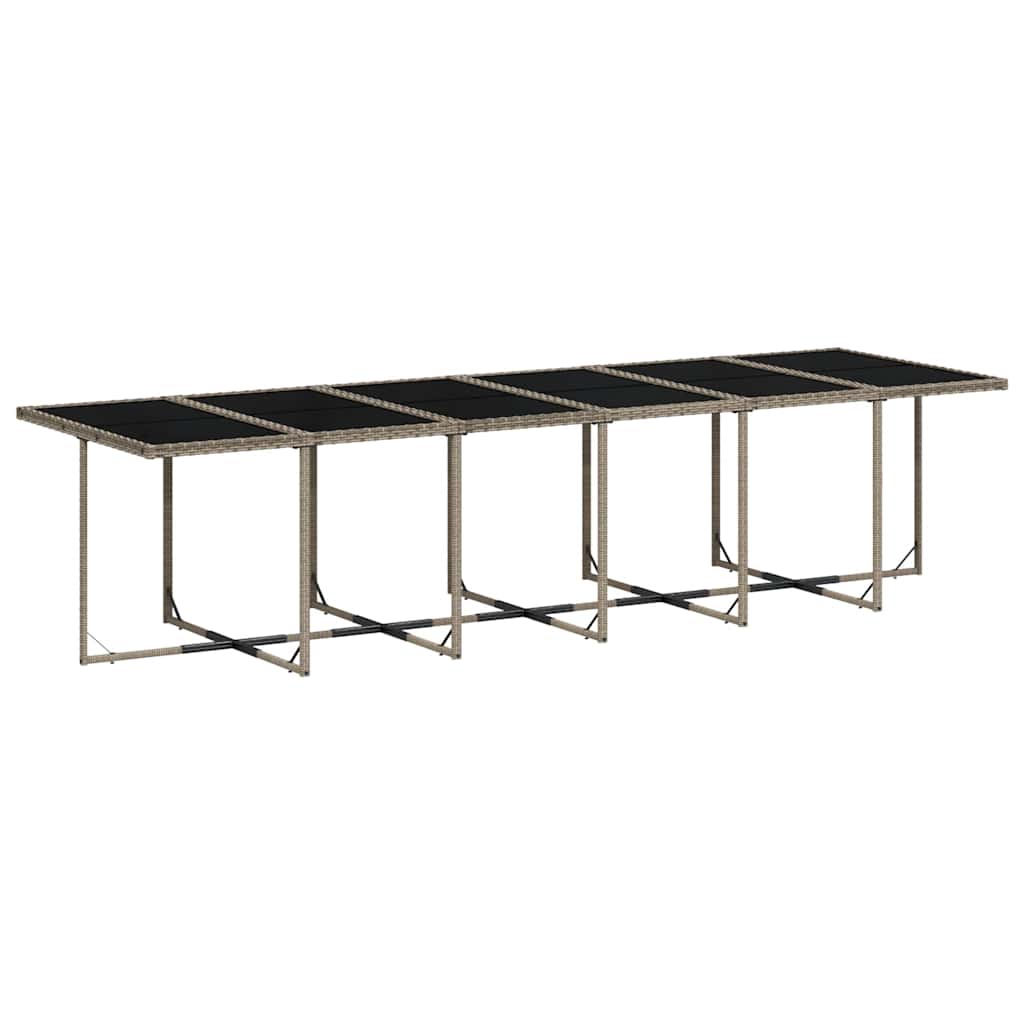 17 Pcs conj. de jantar p/ jardim c/ almofadões vime PE cinzento