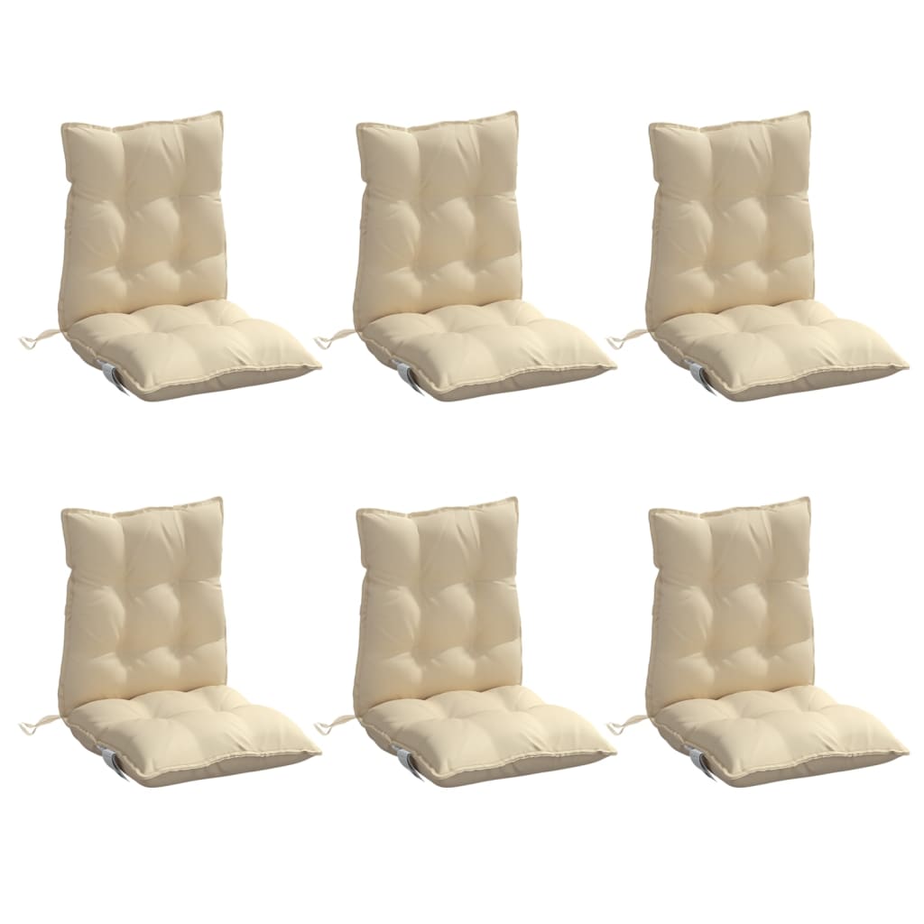 Almofadões cadeira encosto baixo 6 pcs tecido oxford bege