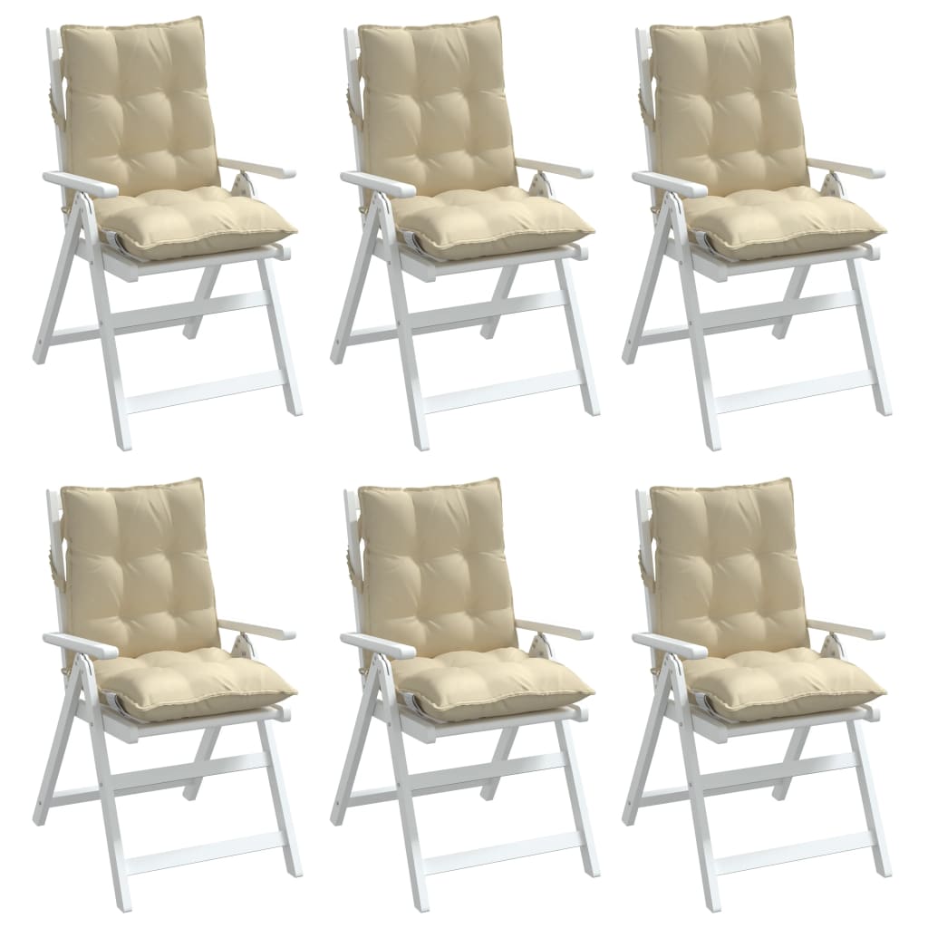 Almofadões cadeira encosto baixo 6 pcs tecido oxford bege