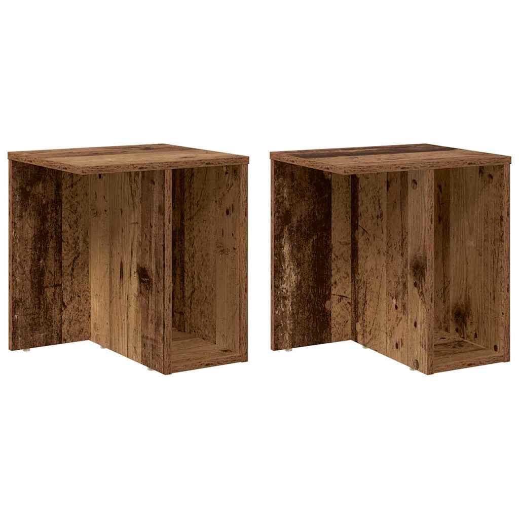 Mesa de apoio 2 unid. madeira antiga 37 x 32 x 40 cm