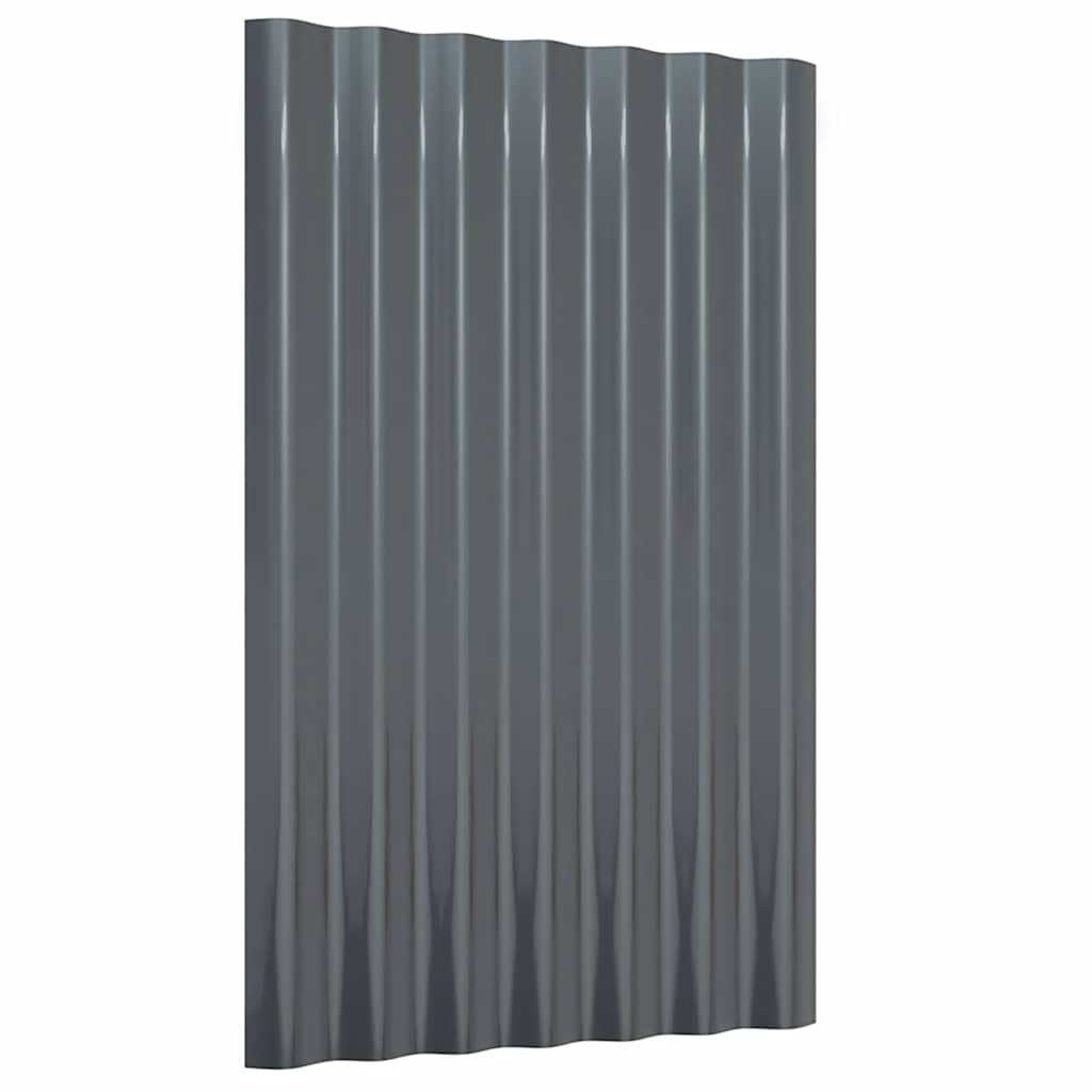 Painéis de telhado 12 pcs 60x36cm aço galvanizado antracite