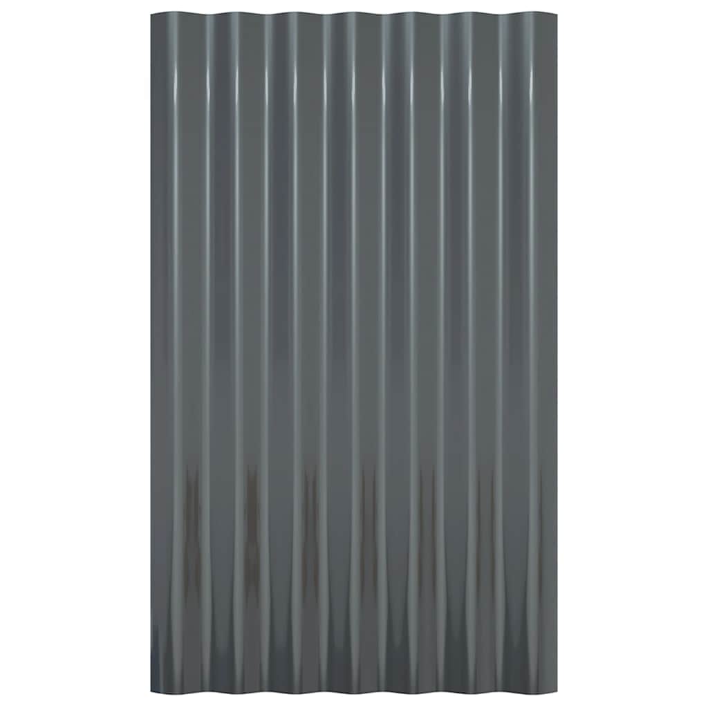 Painéis de telhado 12 pcs 60x36cm aço galvanizado antracite
