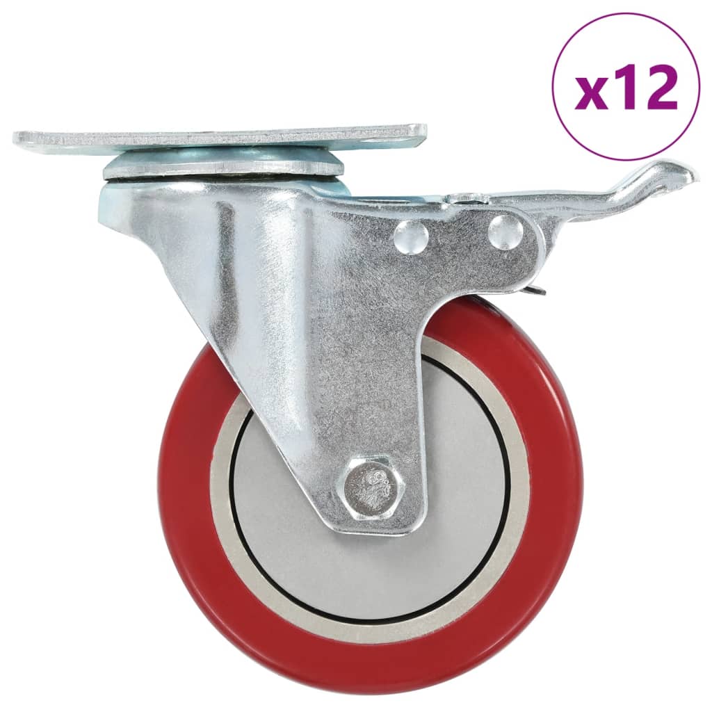 12 Pcs rodas giratórias 100 mm
