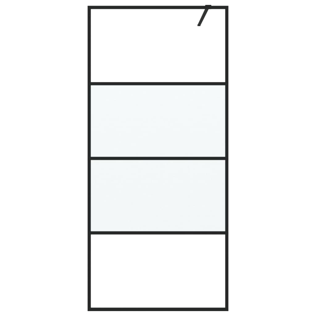 Divisória de chuveiro 90x195 cm vidro semiopaco esg preto