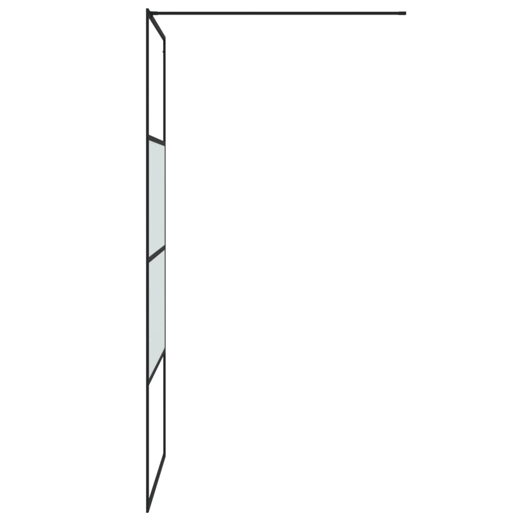 Divisória de chuveiro 90x195 cm vidro semiopaco esg preto