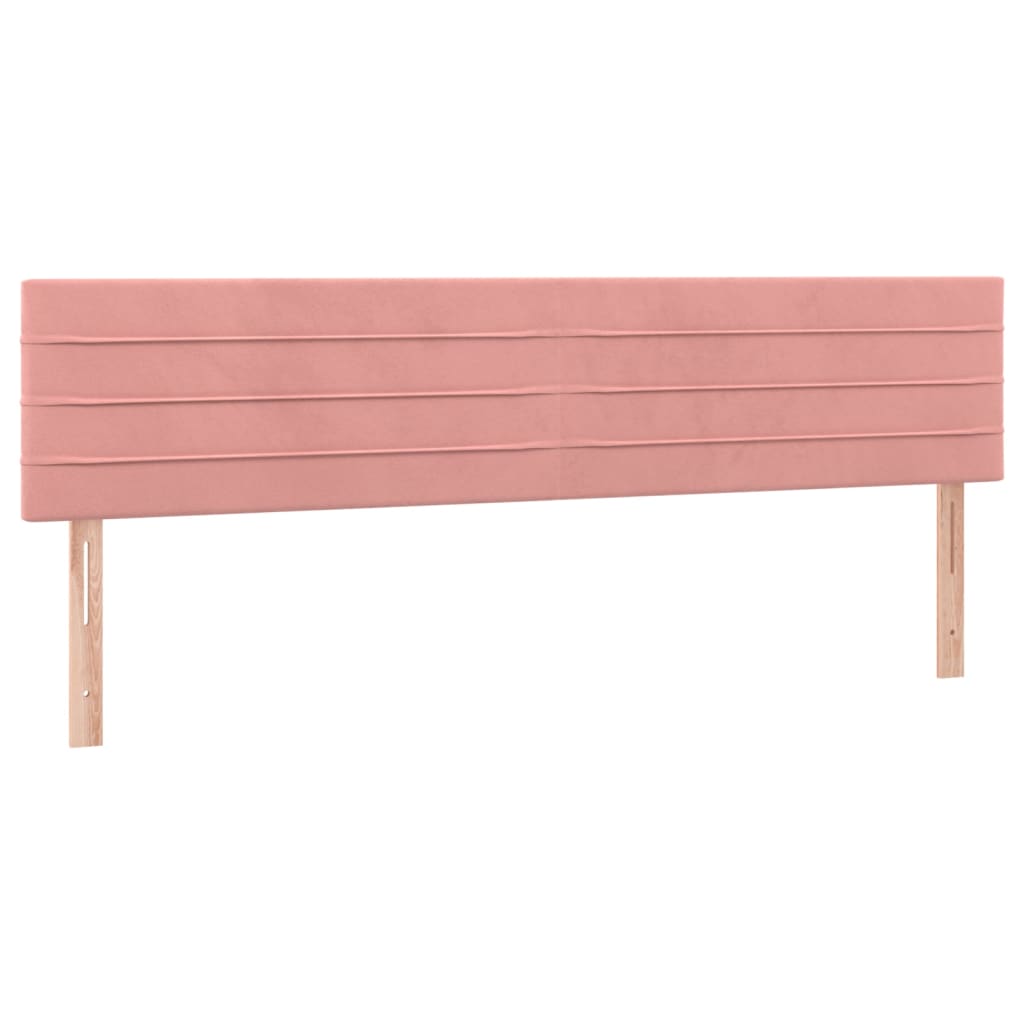 Cabeceira de cama c/ luzes LED veludo 200x5x78/88 cm rosa