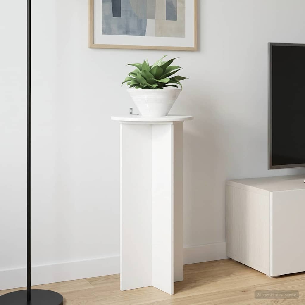 Suporte para plantas 2 unid. branco brilhante 40 x 40 x 80 cm