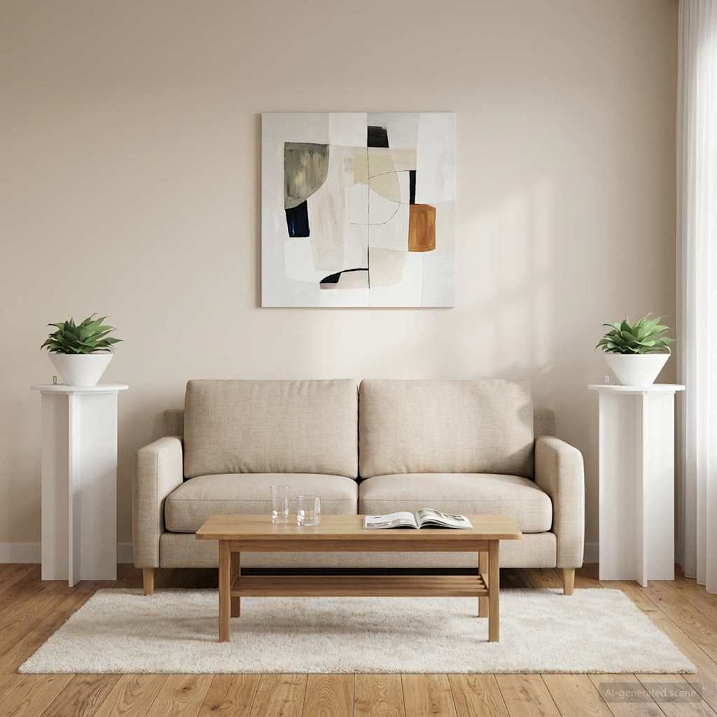 Suporte para plantas 2 unid. branco brilhante 40 x 40 x 80 cm