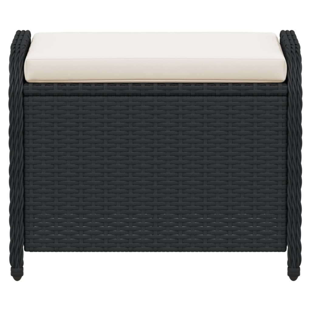 Banco de jardim com almofadão 58x46x46 cm vime PE preto