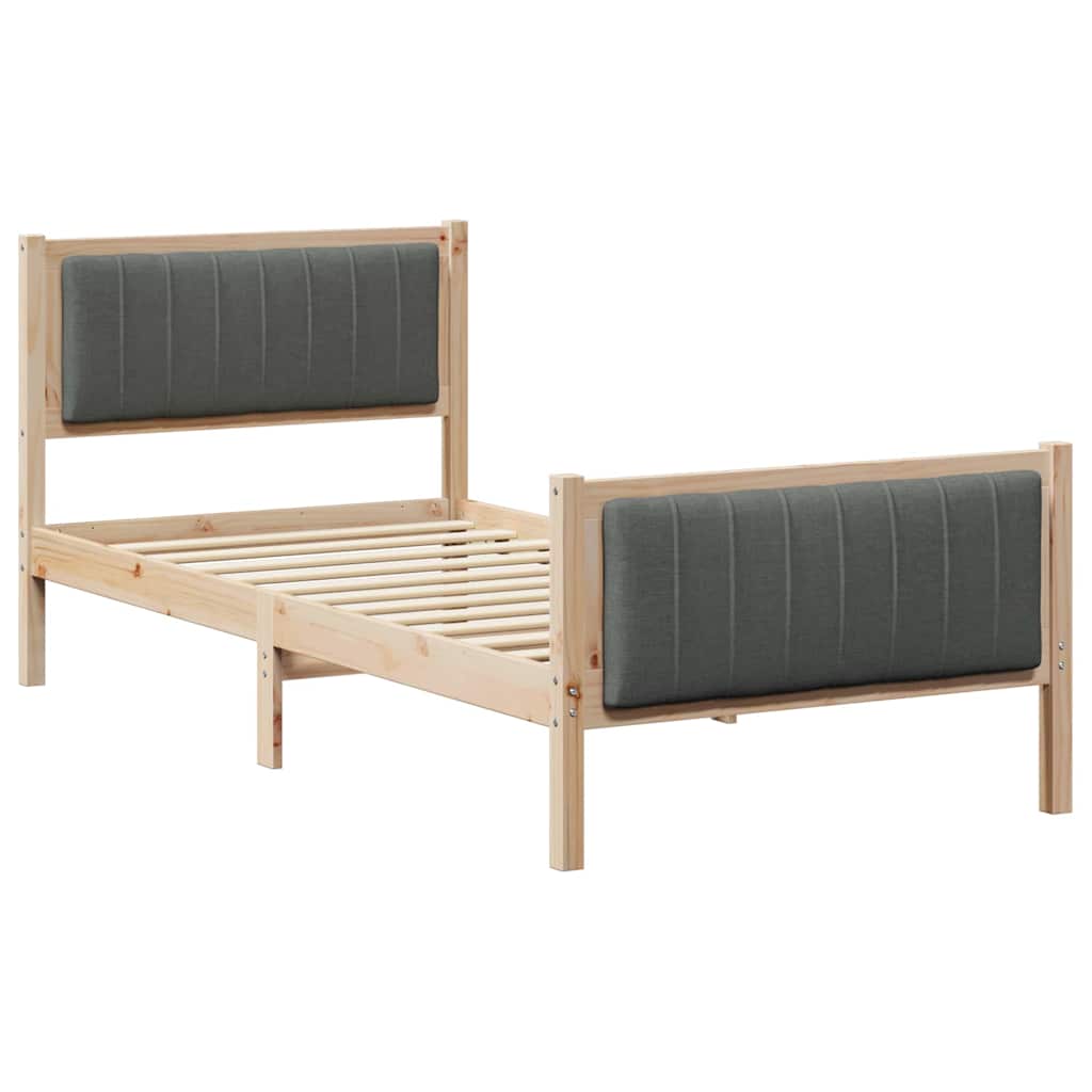 Estrutura da cama castanho e cinzento-escuro 90 x 190 cm