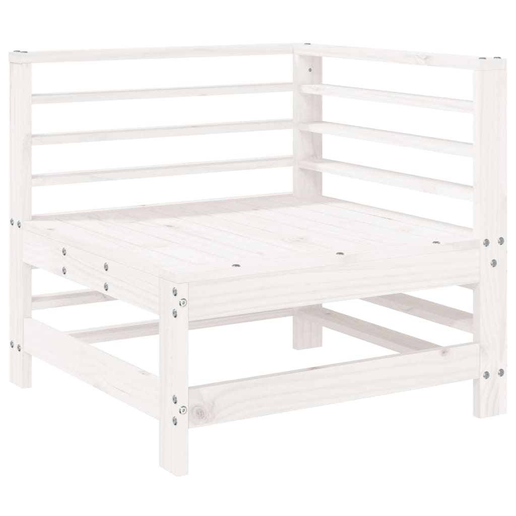 6 Pcs conjunto lounge de jardim pinho maciço branco